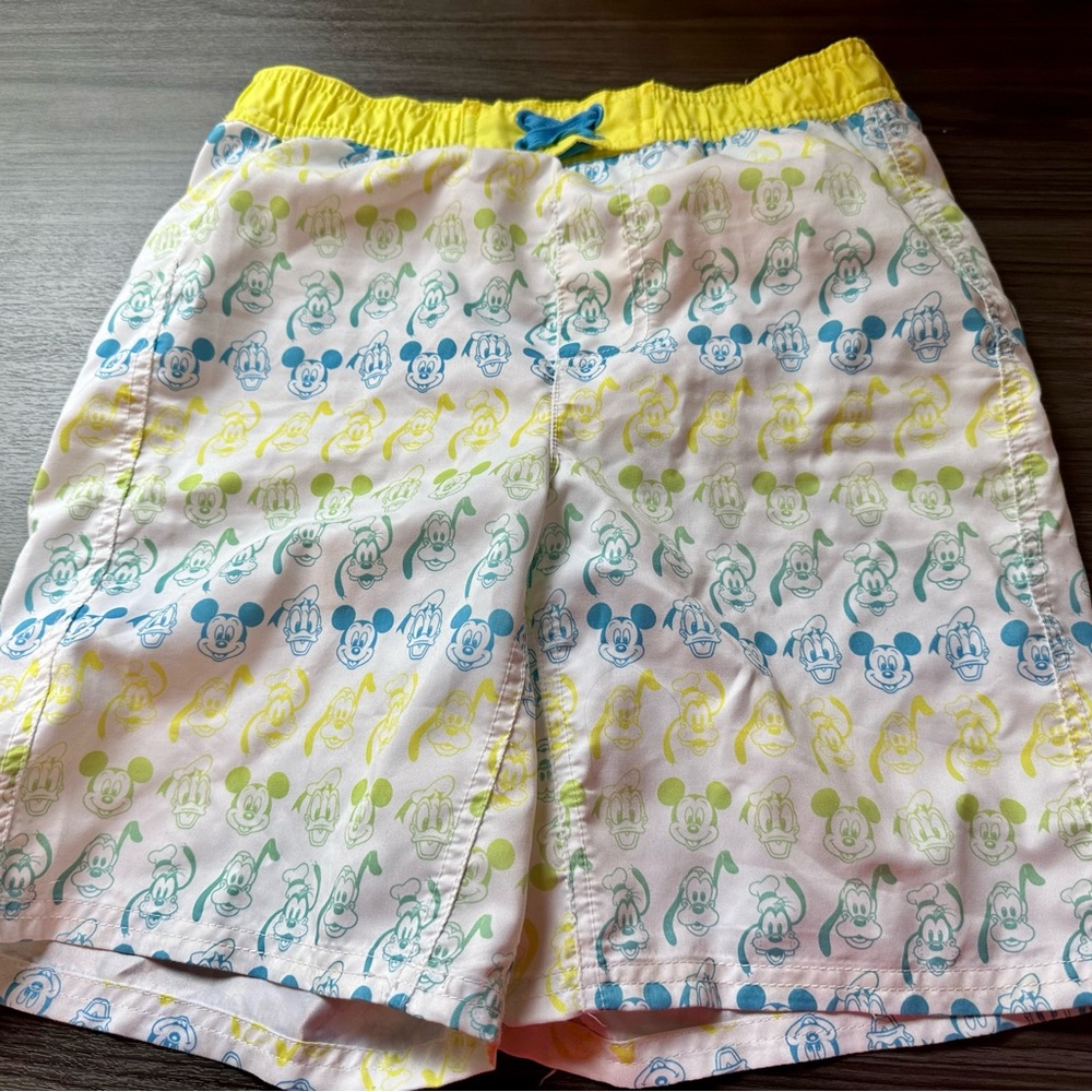 Disney Store Mickey & friends bathing suit shorts & swim shirt. Boys size 11-12